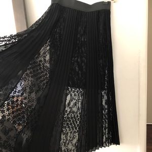 Maje Pleated Lace Skirt
